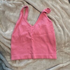 Free People Pink Ribbed Women's Top
